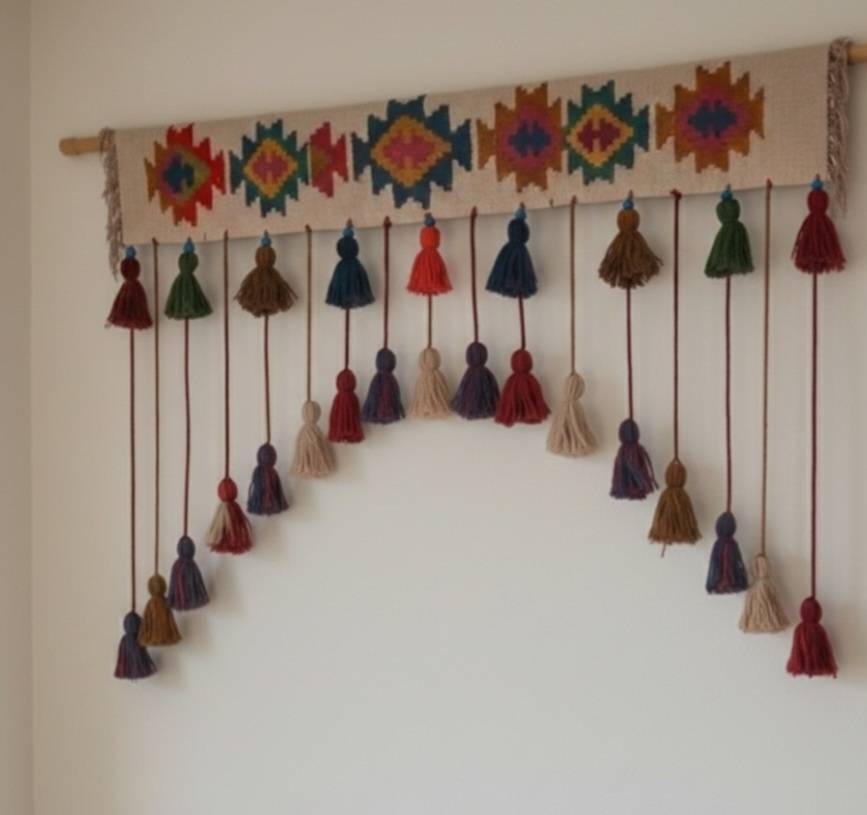 پرده آویز سنتی آویز گلیمی سنتی مدل گلیم طرح ساز