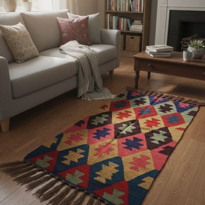 گلیم دستبافت پشمی دو متر کد۳۵۷