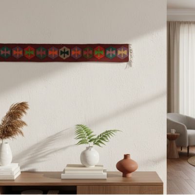 رانر کتیبه گلیمی دستبافت دو متر کد۲۴۶