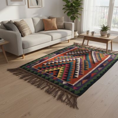 گلیم دستبافت دو متری کد ۵۰۲۳