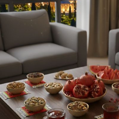 ست یلدا زیرآجیل و زیر لیوانی کد۱۳۴