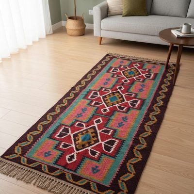 گلیم دستبافت نخ پشم Q960