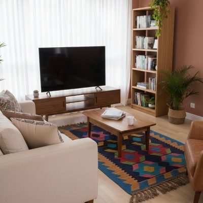 گلیم دستبافت نخ پشمی نمد کد۱۰۱