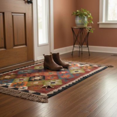 گلیم دستبافت پشمی طبیعی کد۷۷۵