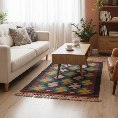 گلیم دستبافت دومتری کد۴۹۳