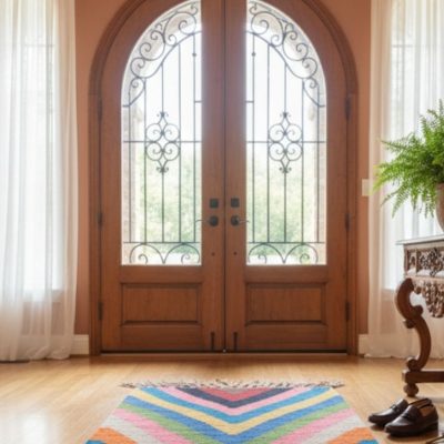 گلیم دستبافت پشمی طبیعی کد۳۷۵