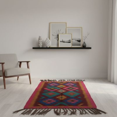 گلیم پشمی دستبافت ۲ متری کد۴۰۰